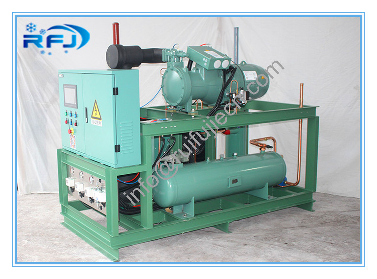 High Temperature Air Cooled Condensing Unit For Blast Freezer , Three Screw Compressor Rack