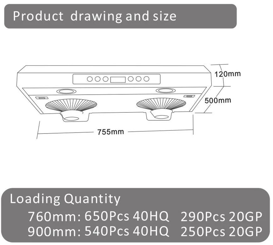 Cooking Appliances Wall Mounted Ultra Thin Range Hood Stainless Steel