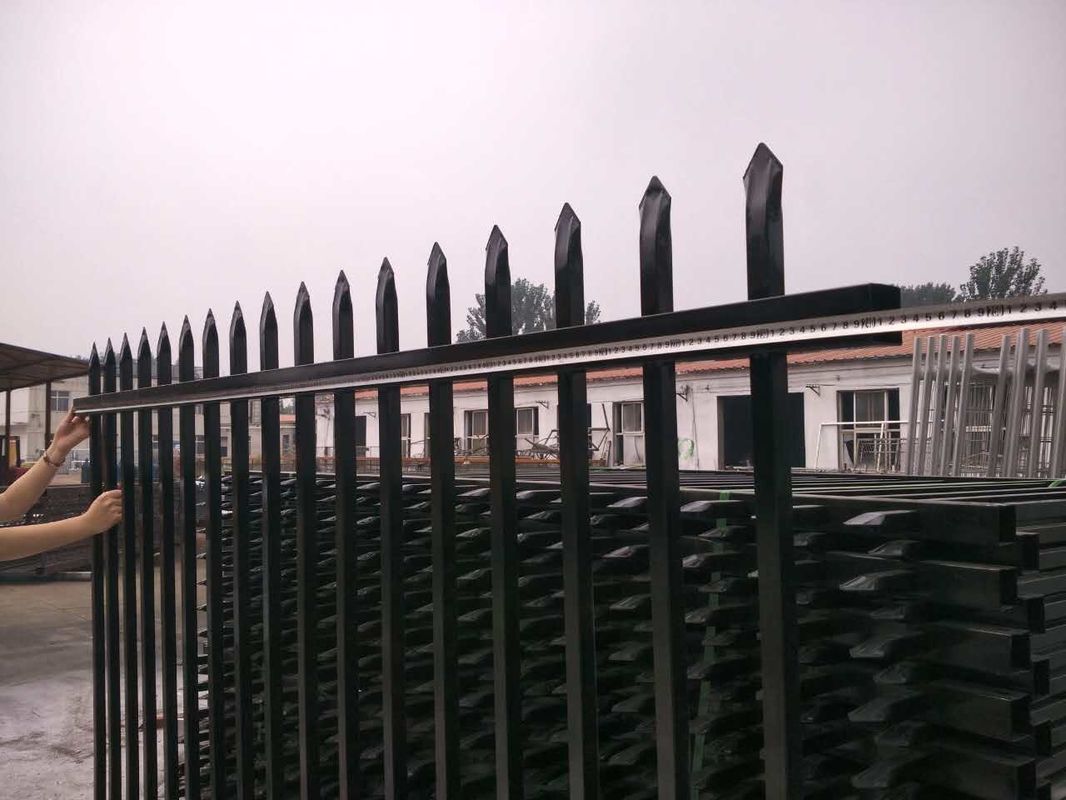 High Security Spear Top Powder Coated Garrison Fence for Secutiry Boundary School Factory
