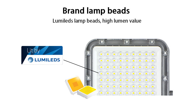 High Lumens Outdoor Waterproof 100W 200W 300W Solar Flood Light 6500k CCT