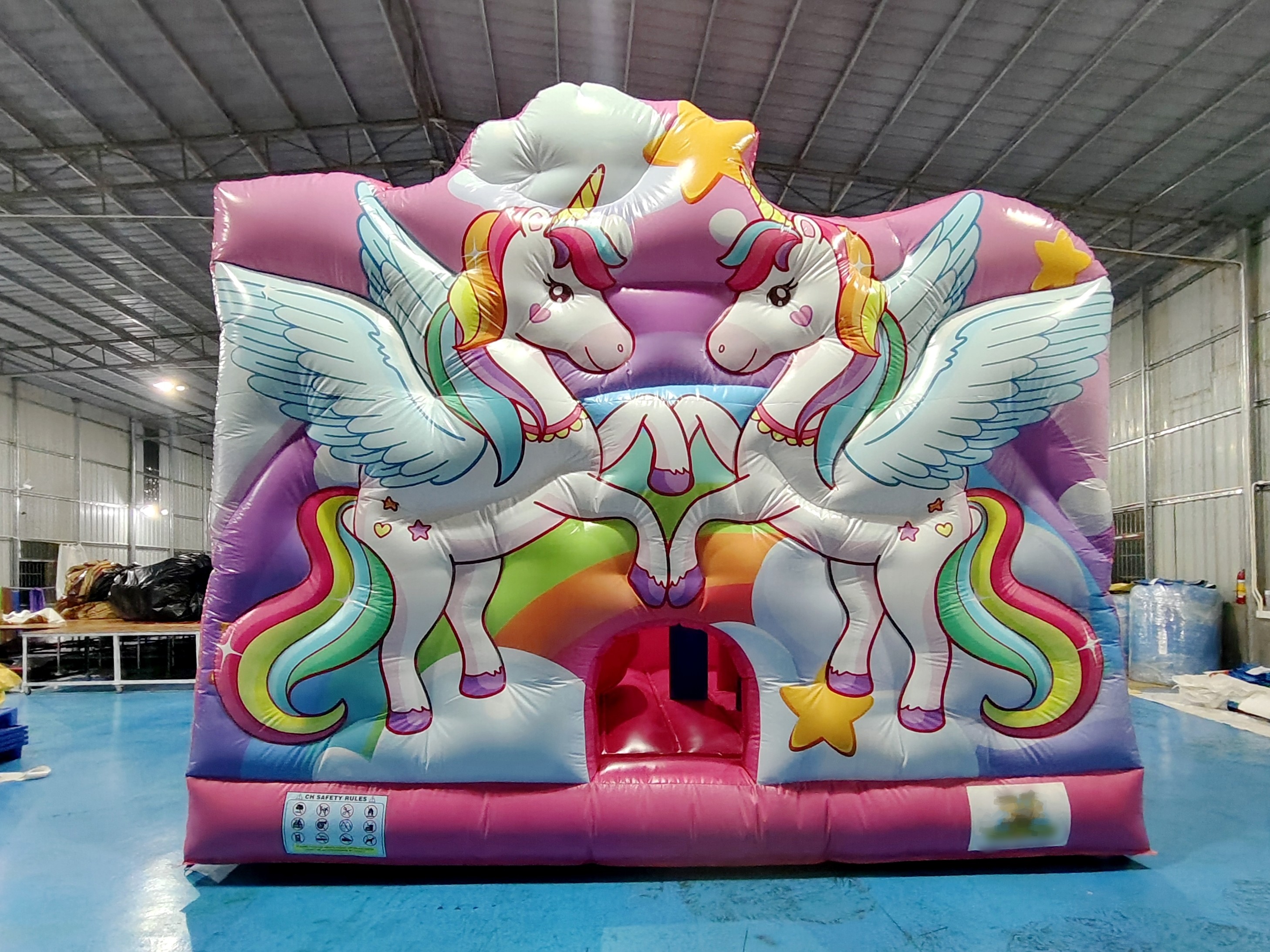 New Design Digital Printing Inflatable Bounce House With Slides Unicorn Inflatable Jumping Castle For Kids