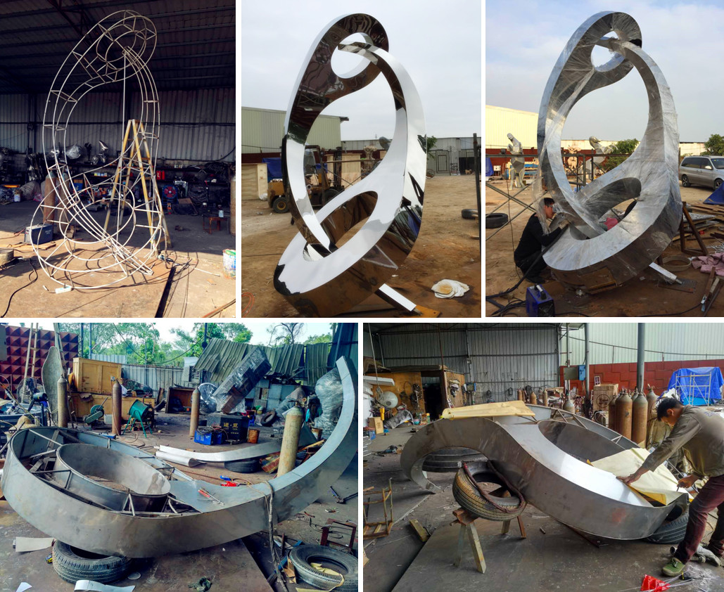 Stainless Steel Figurative Love Ss Sculpture Contemporary Wall Art Design