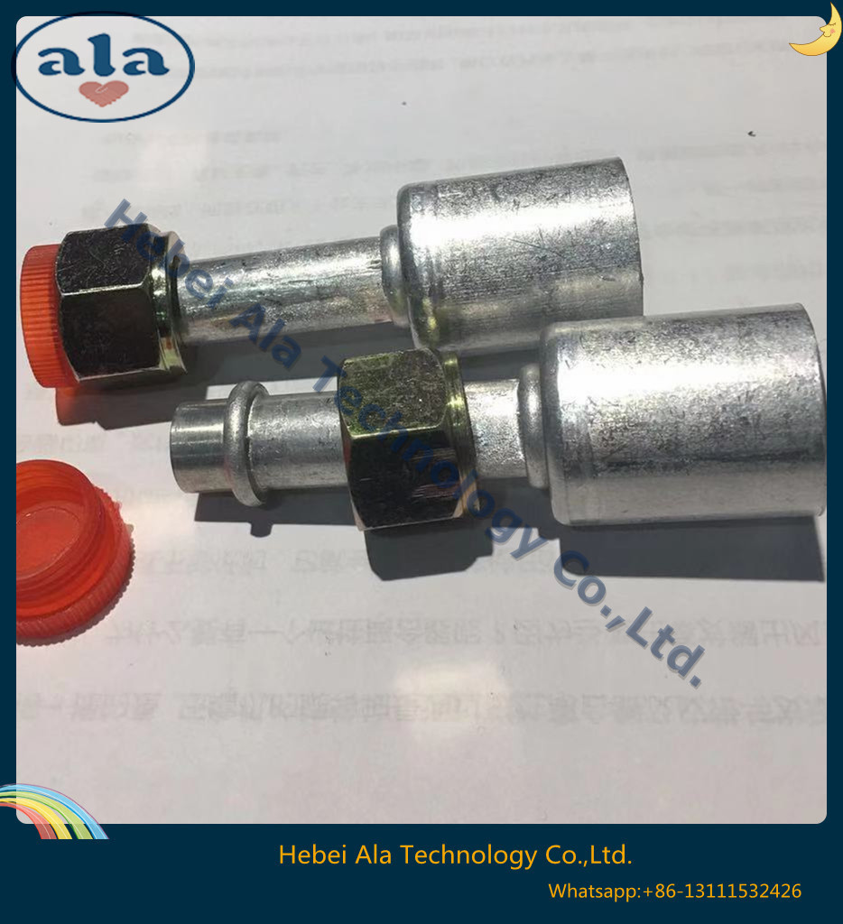 Female O-Ring fittings Aluminium joint with iron cap Connectors auto air conditioning hose ends ACO-ring female fittings