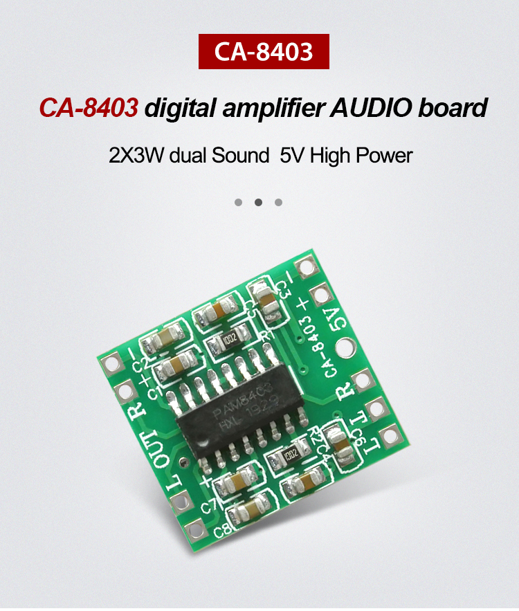 2*3W DC 5V Class D Audio Module PMA8403 Amplifier Board for Ultra-Small Audio Products