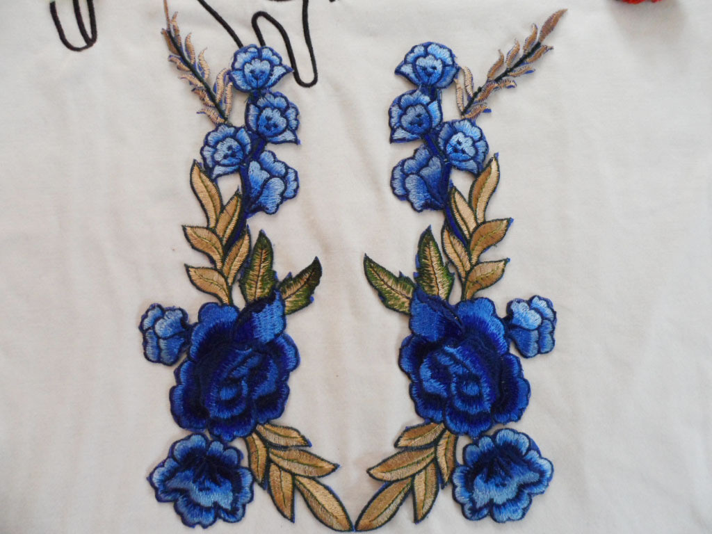 Hot Fix Embroidery Lace Applique with Different Color