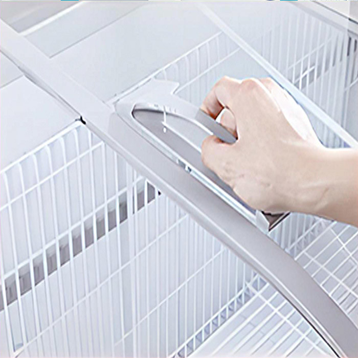 R290 Island Glass Lid Freezer Deep Sliding Door Chest Refrigerant Supermarket