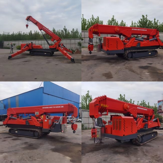Heavy Duty Mobile Spider Crawler Crane Outdoor Construction Lifting 12ton