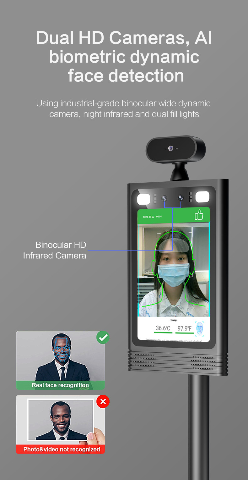 Infrared Thermal Face Recognition Camera Biometric Thermometer FCC