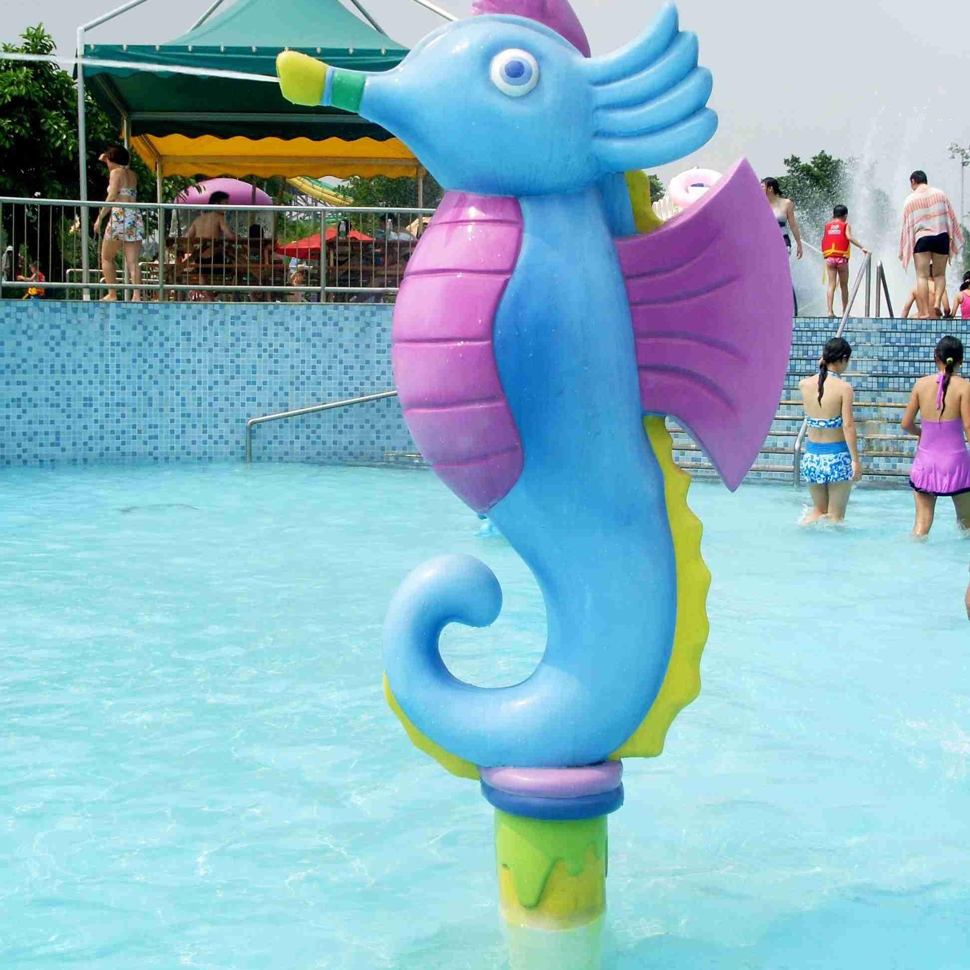 Kids Spray Park Equipment , Water Games Spray Cartoon Hippocampus for Water Park