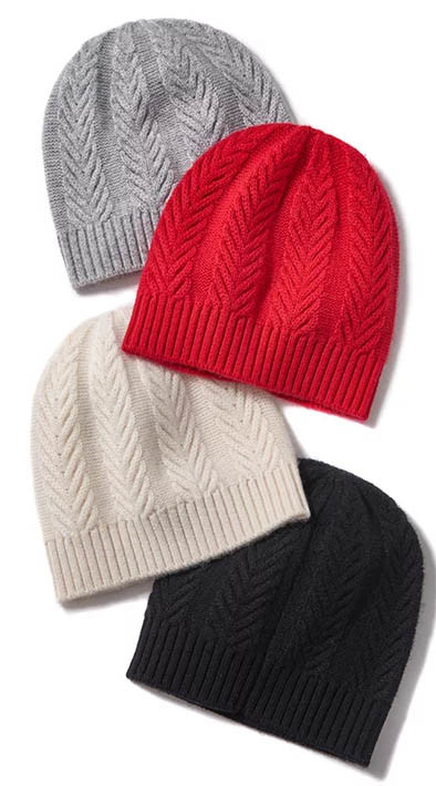 Women'S Cable Knit Hat 100% Cashmere Beanie Hat Soft Feeling Multi Color
