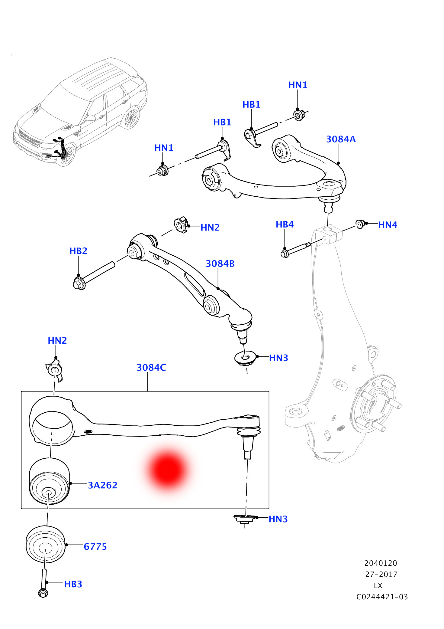 LR034219 LR034220 LR113306 Control Arm For Land Rover Discovery V