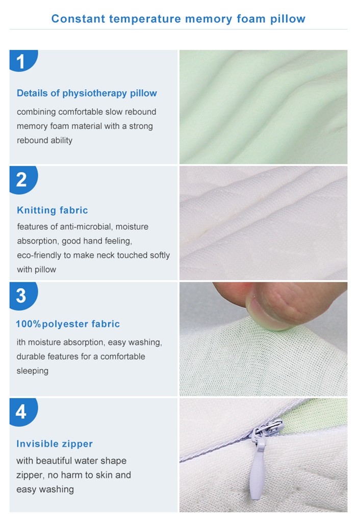 Light Green Therapeutica Sleeping Pillow With Knitted Fabric Outer Cover , SGS REACH Standard