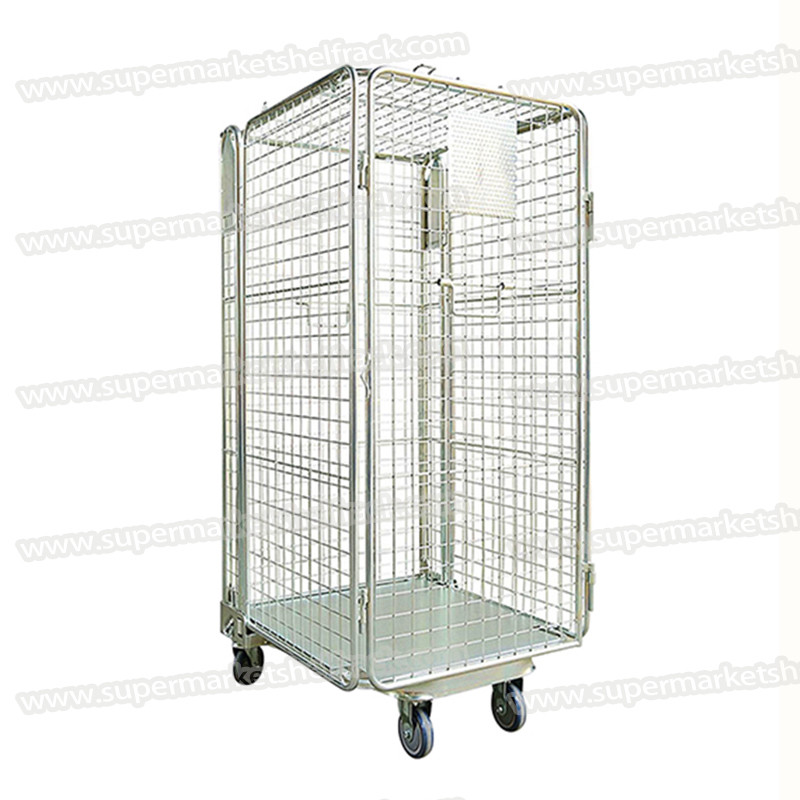Warehouse Steel Wire Logistics Trolley Container Storage Cages