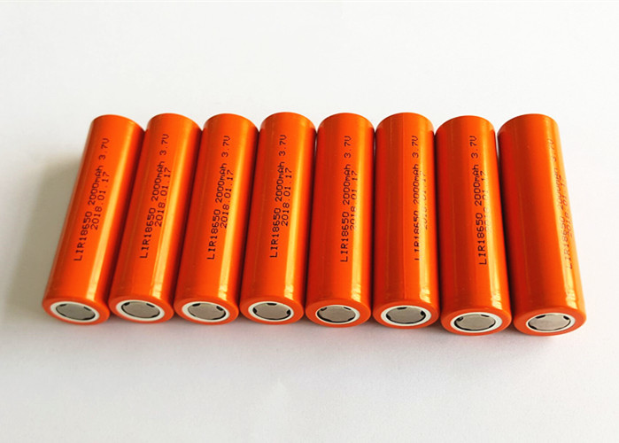 High Safety Cylinder 18650 Li Ion Battery 3.7 Volts 2000mah MSDS UN38.3 Certificated