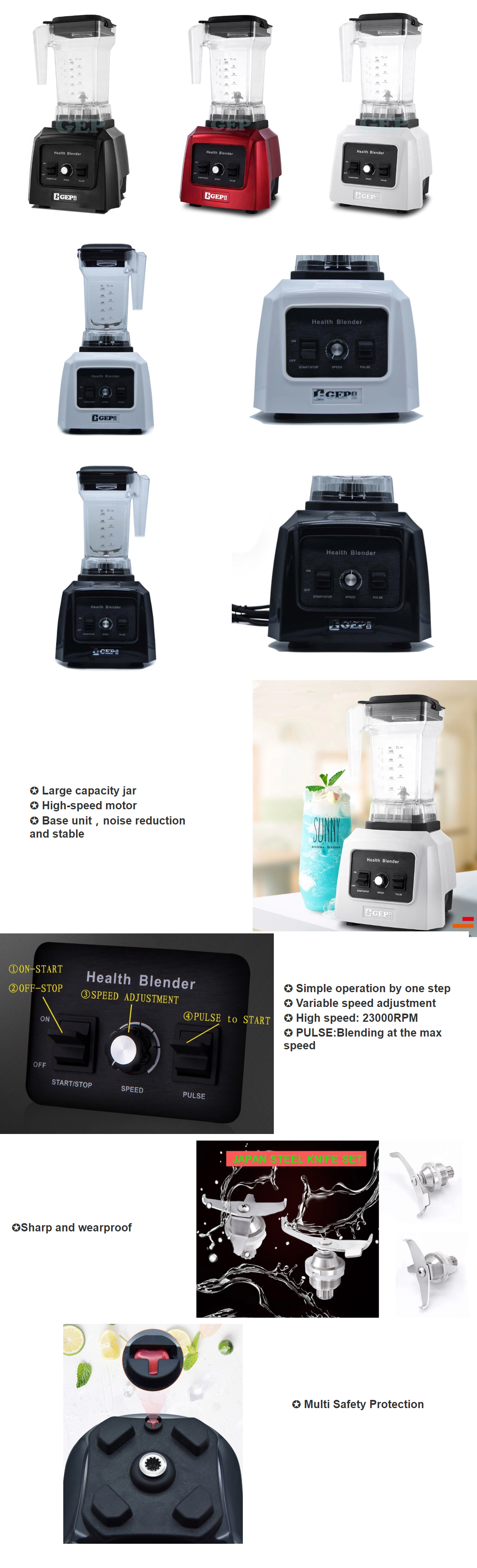 BPA-Free Container Material Milk Porridge Maker 1300W Soup Maker for Wet and Dry Blending