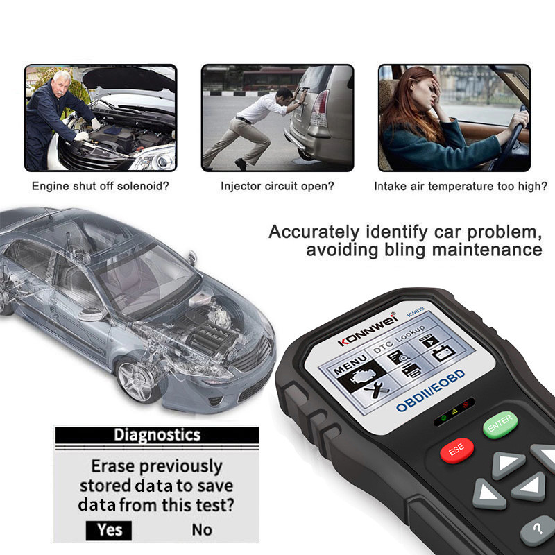 Multi - Functional Konnwei Scan Tool KW818 Auto Diagnosis Machine For All Cars