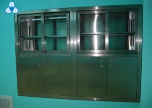 China Drug Storage Hospital Air Filter Stainless Steel Medical Cabinets With Manual Sliding Half - Glass Door on sale