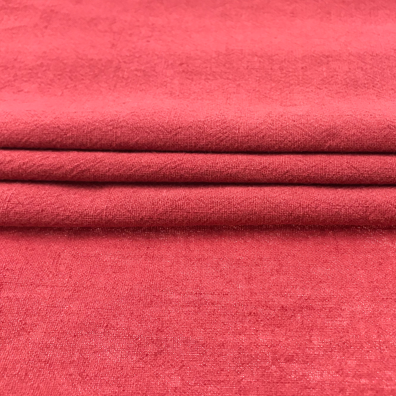 Red 15*15 45% Linen 55% Cotton Linen Dress Fabric 190gsm Comfortable