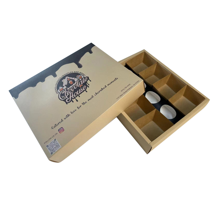 100% Recycled Custom Takeaway Brown Kraft Paper Platter Boxes with Dividers and Sauce