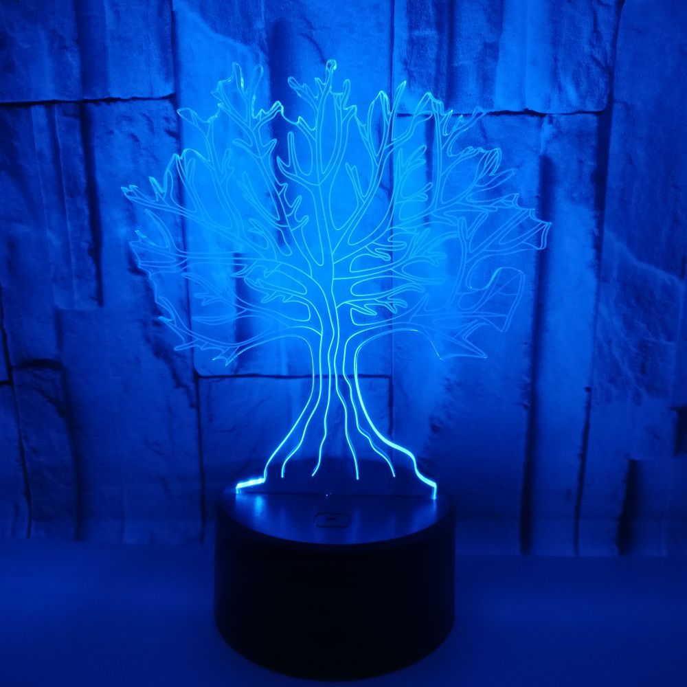 Foreign trade new big tree 3D light Colorful touch LED visual light Gift decoration atmosphere 3D small table lamp