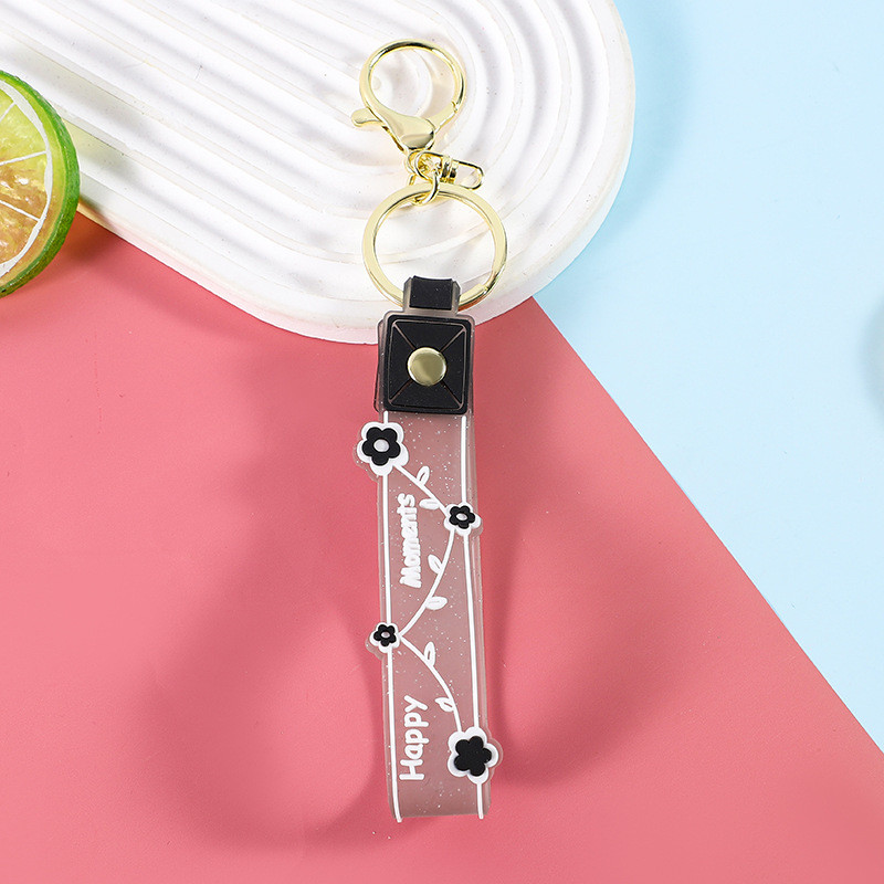 Car Keychain Silicone Round Key Ring Bracelet With Metal Key Holder Wristlet Keychains For Women And Girls