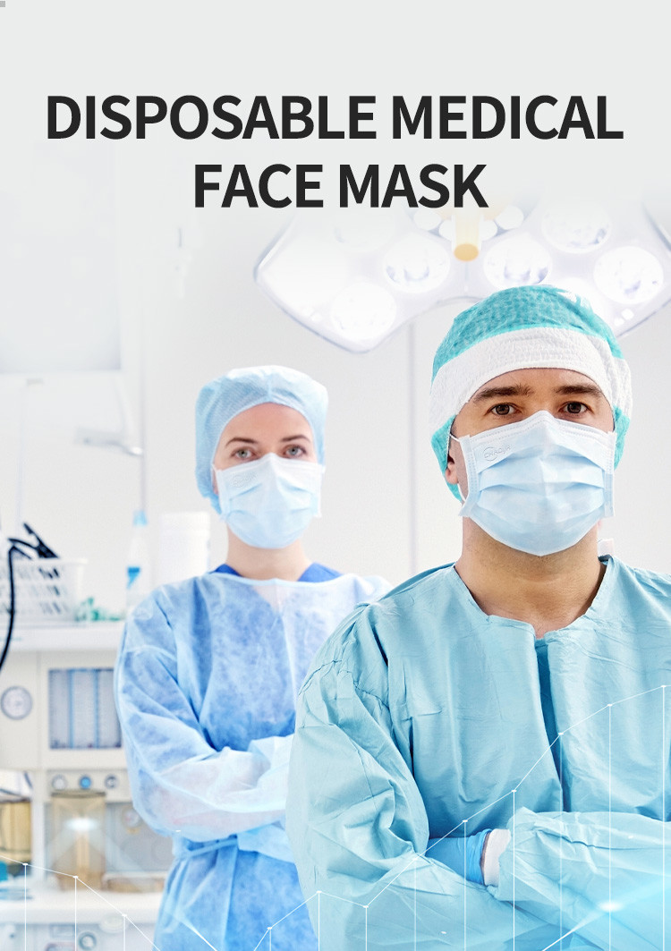 Professional 3ply Ear Loop Face Mask Medical Surgical Face Mask FDA Certificates