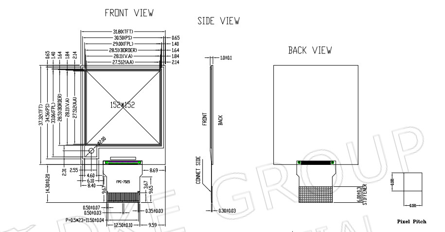 1.54 Inch Ink Screen Blank Fingerprint Cards FPC Rechargeable