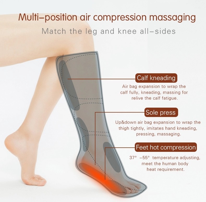 Hot Compress Air Compression Leg Massager Electric Calf Massaging OEM ODM