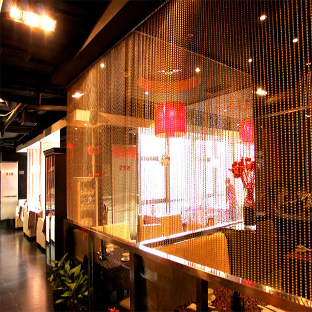 Hot sale fashion decorative metal beaded curtain for room divider partition