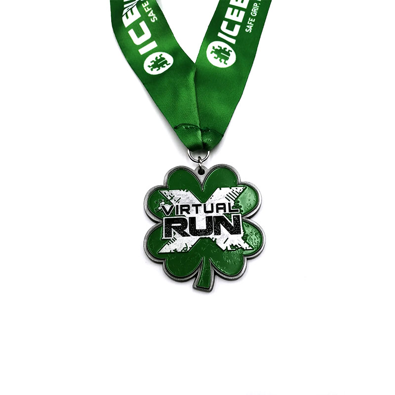 four leaf clover virtual Custom Running Medals