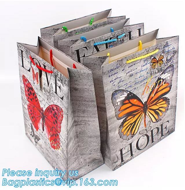 Custom Printed Accept Wholesale Stock White Brown Kraft Paper Shopping Bag With Handle No Minimum, carrier handle bags