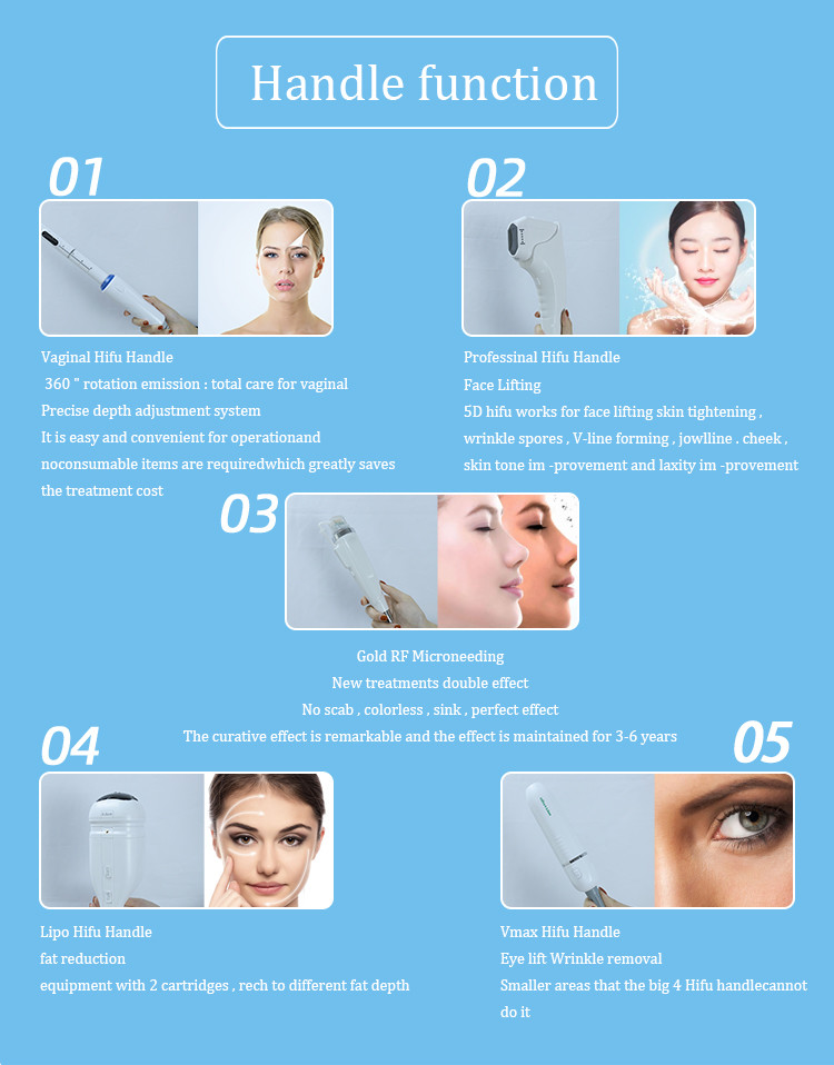 5 In 1 Smas Face And Neck Lift HIFU High Intensity Focused Ultrasound Machine