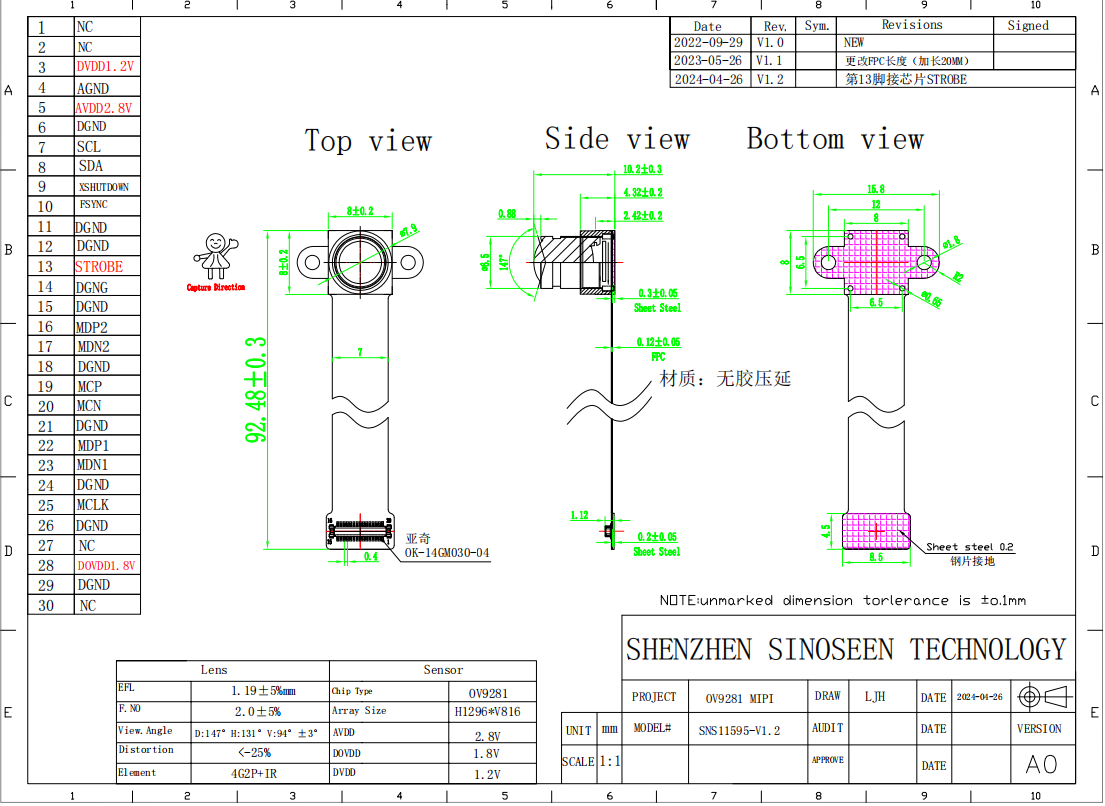 High-Speed Global Shutter Camera Module for Raspberry Pi Vision Integration