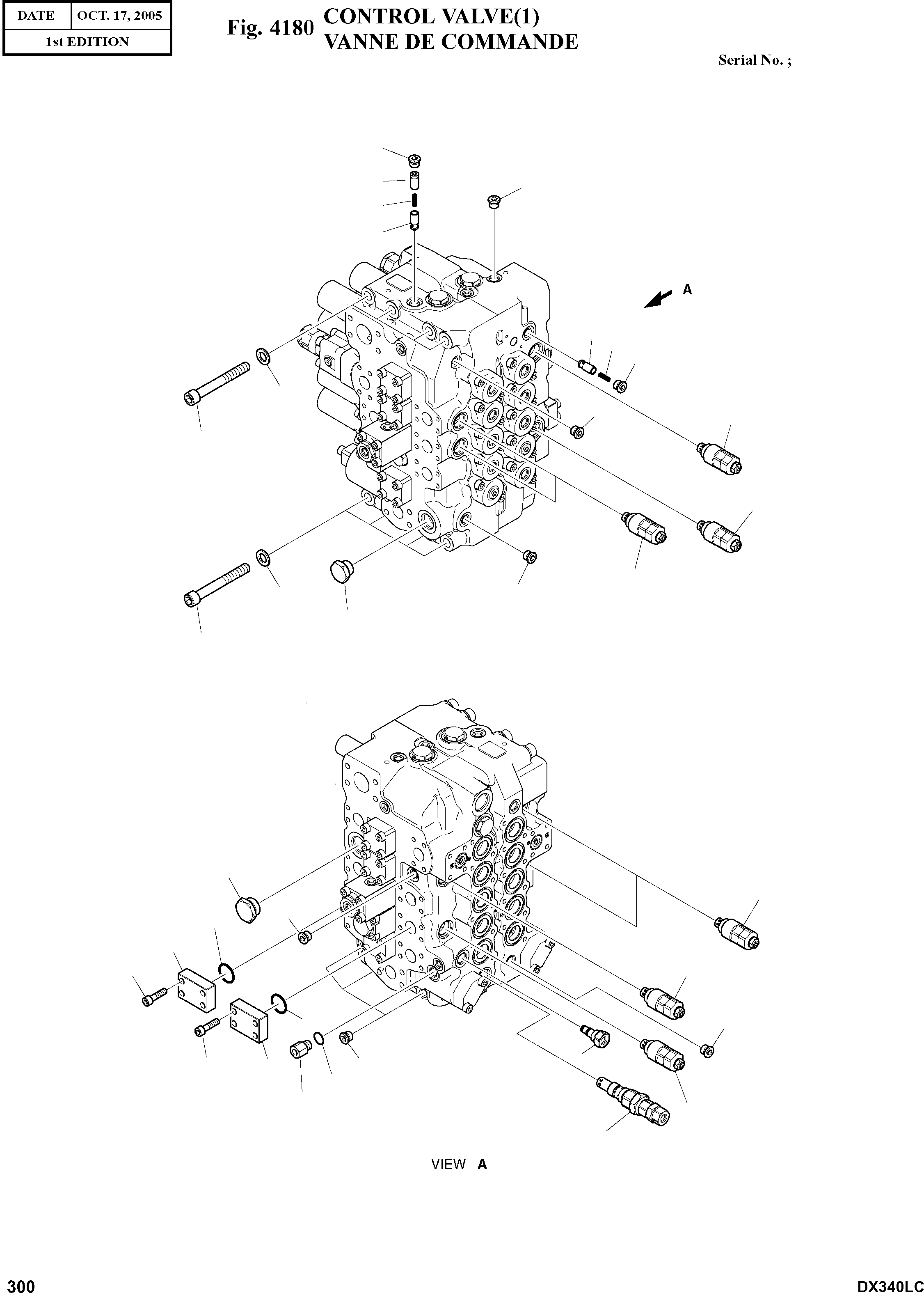 K1002989A Excavator Hydraulic Valve Fit Doosan DX260 DX340 DX360