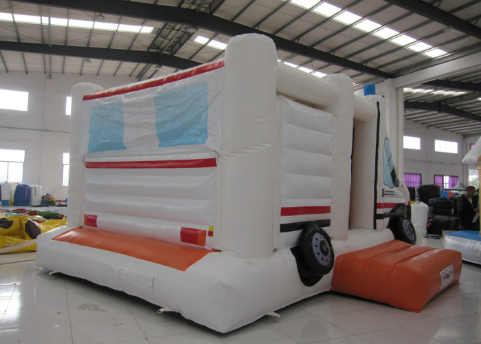 Ambulance Games Kids Inflatable Bounce House 0.55mm Pvc Tarpaulin 6 X 4m For Amusement Park