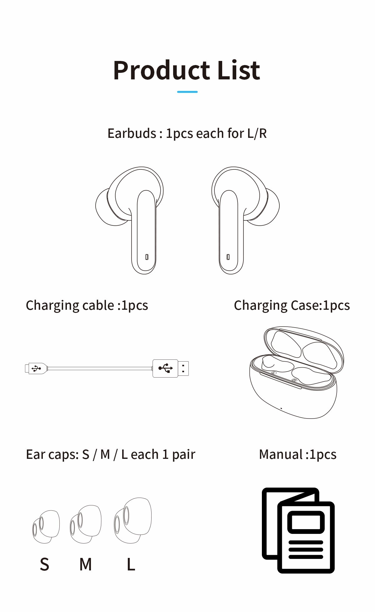 Sport V5.1 Tws Wireless Earbuds , 300mAh Tws Wireless Bluetooth Earphones