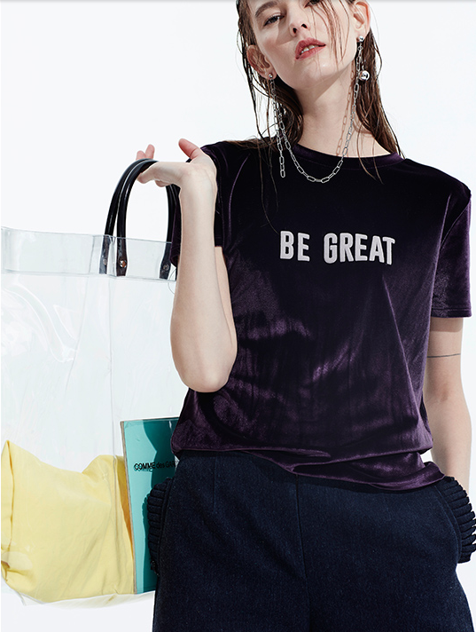 2019 New Arrival Summer Velvet Clothing T Shirt For Women