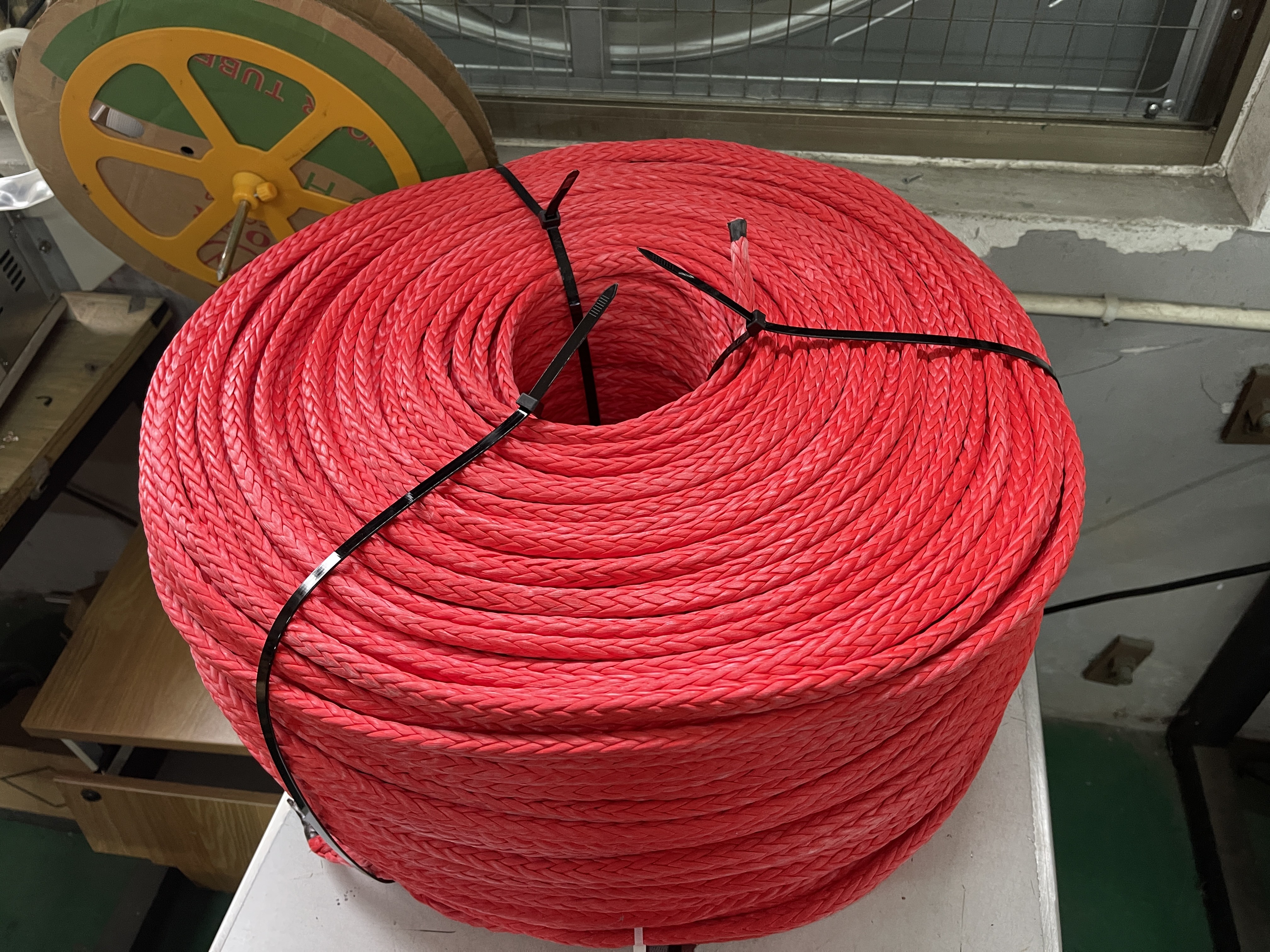 56mmx220m UHMWPE Braided Rope 12 Strand With Yellow Color ABS Approved