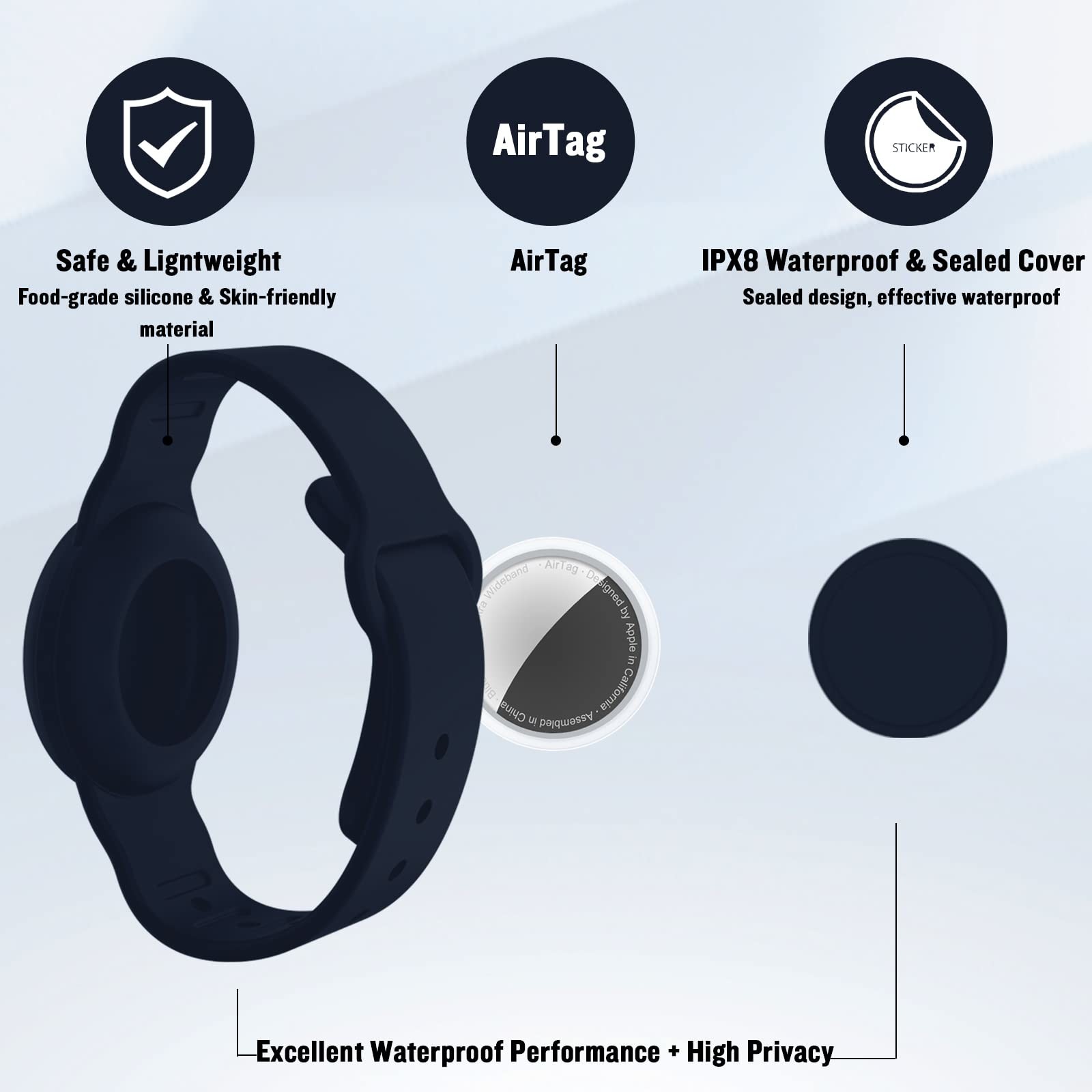 Waterproof Kids Silicone Airtag Bracelet For Wristband Of AirTag GPS Tracker Case For Air Tag Holder Strap Band