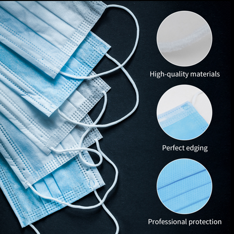 3 Layers Dispsoable Medical Mask Ear Loop Protective Face Masks Anti Pollution
