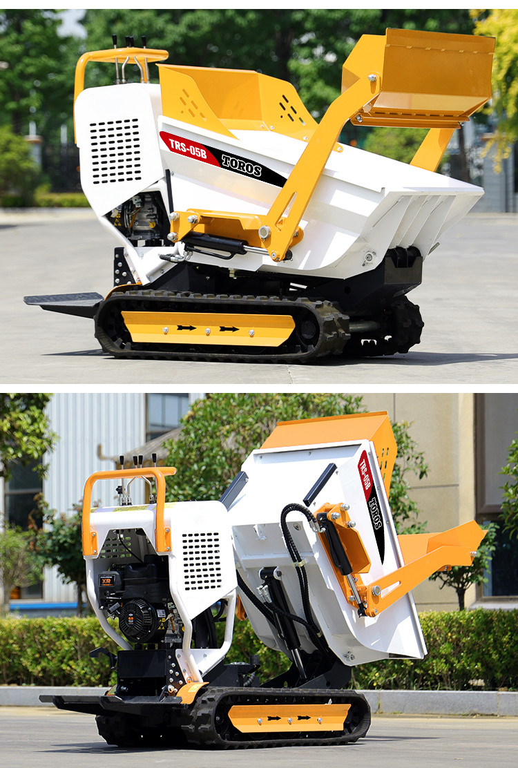 Efficient Powerful 500kg Crawler Mini Dumper With 520mm Track Center Distance