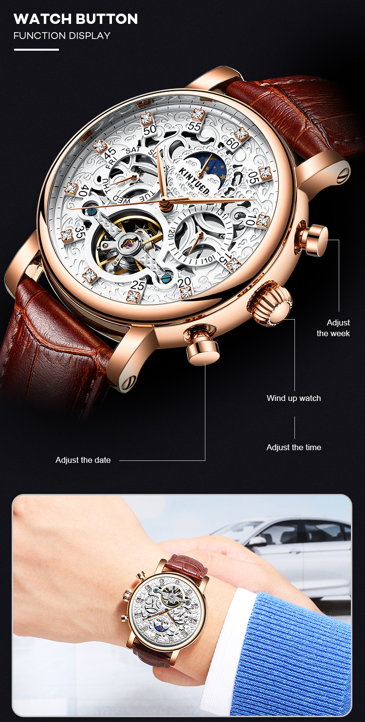 Diamond Decoration Skeleton Mechanical Watch Ladies Mechanical Watch