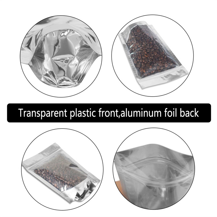 Customized Stand Up Foil Polybag Food Package Bag With Window for Food Packaging