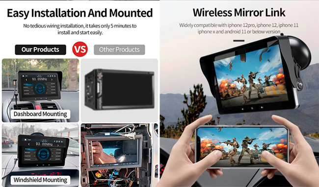 IPS Screen Wireless Apple Carplay 1024x600 High Definition Car Navigation Carplay