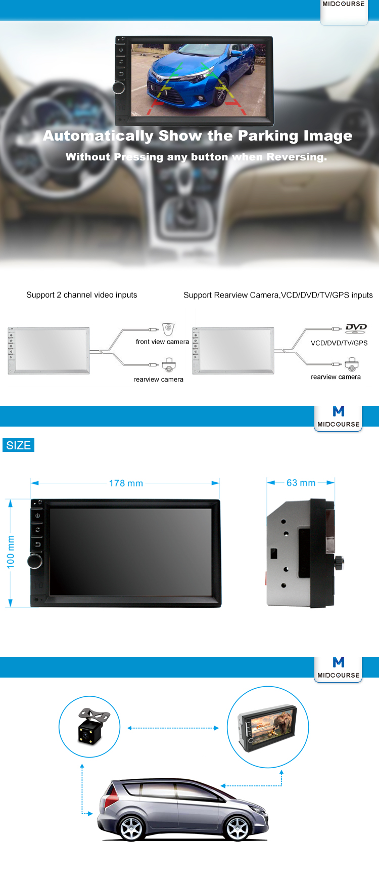 Multifunctional Bluetooth FM Car MP4 MP5 Video Player