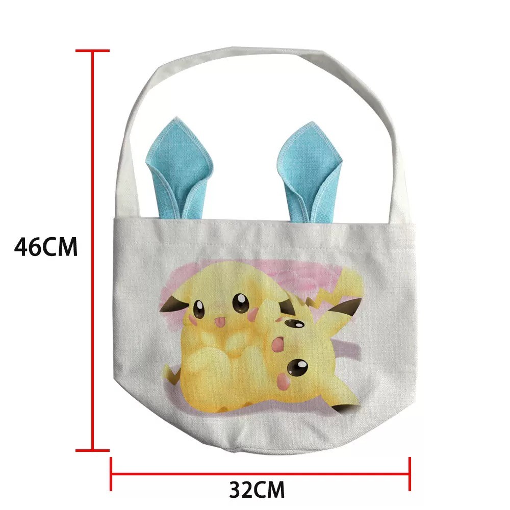 35*45cm DIY Sublimation Easter Basket Blanks With Rabbit Ears For Easter Day