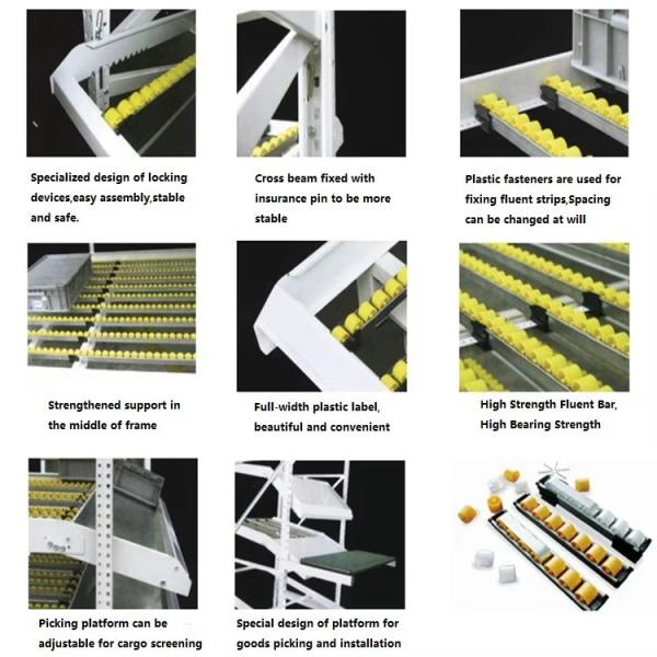 Q235B Steel High Density Gravity Carton Flow Racking Adjustable Incline Powder Coating