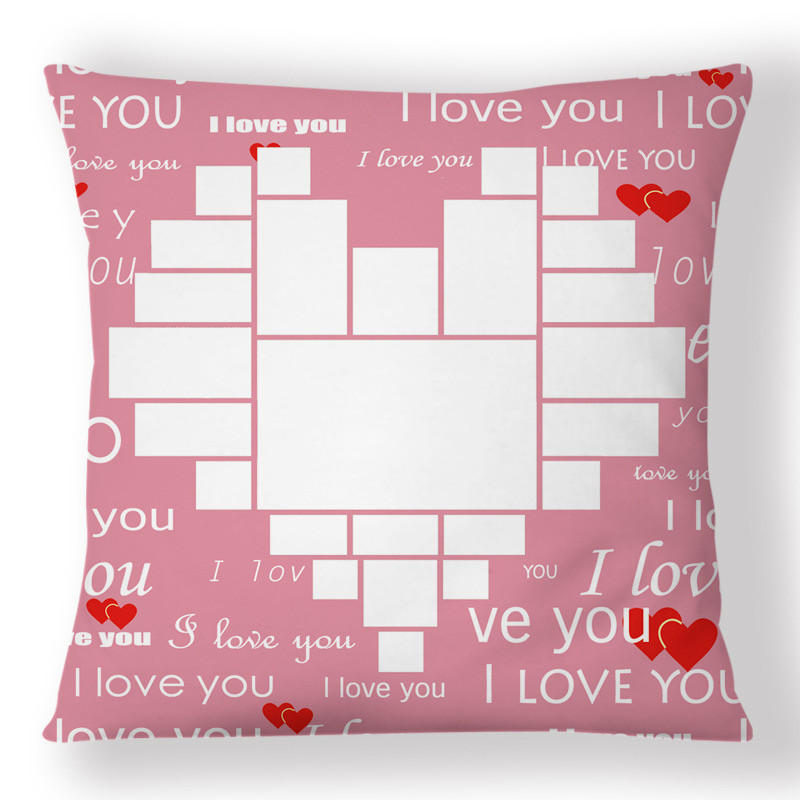 Personalized Sublimation Pillow Cover With Big Heart For Valentine's Day