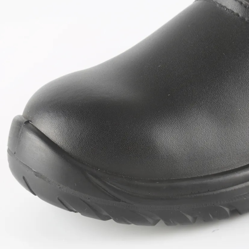 Action Leather Kitchen Safety Shoes Waterproof Steel Toe Slip Resistant Shoes Black