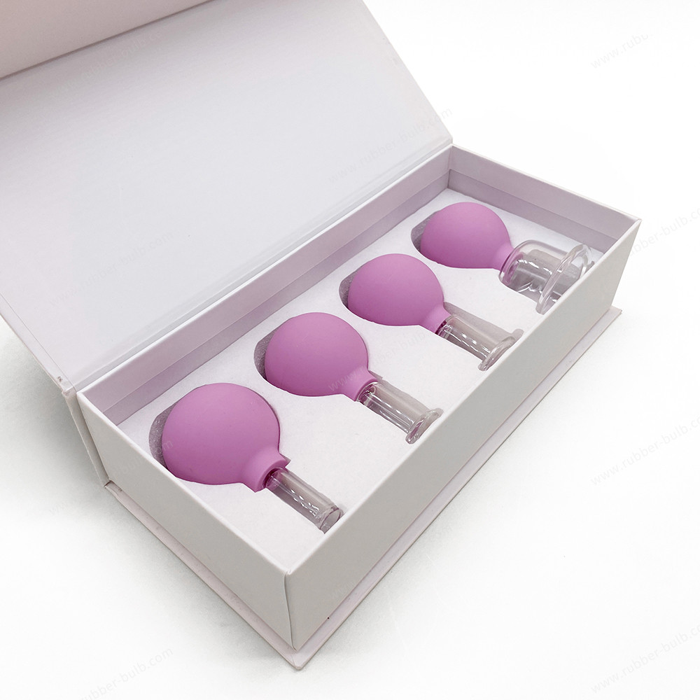 4pcs Rubber Suction Bulb Syringe Facial Mask Face Beauty Bulb